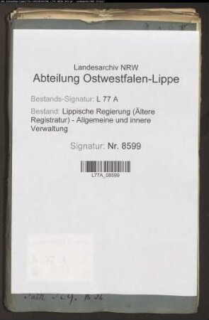 Straßenbau.- Straßenzug V.- Distrikt 9 Nordholz bis an die Landstraße nach Steinheim