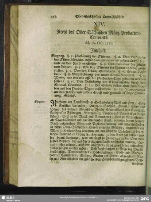 XIV. Receß des Ober-Sächsischen Münz-Probation-Convents dd. 10. Oct. 1610