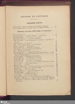 Division de l'ouvrage