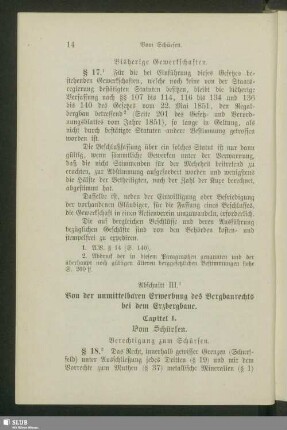 Abschnitt III. Von der unmittelbaren Erwerbung des Bergbaurechts bei dem Erzbergbaue