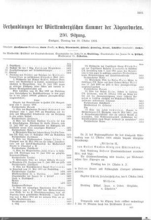 236. Sitzung, Stuttgart, 18.10.1904
