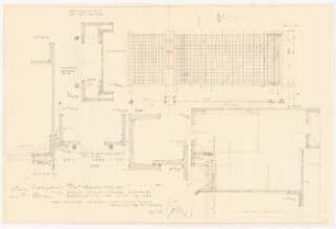 Arzthaus Prof. Bernhardt, Berlin-Charlottenburg: Gartentür mit Tor: Ansicht, Schnitt 1:20, Details 1:1