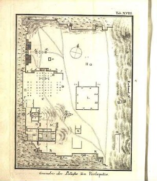 Tab. XVIII. Grundris des Pallastes zu Persepolis.