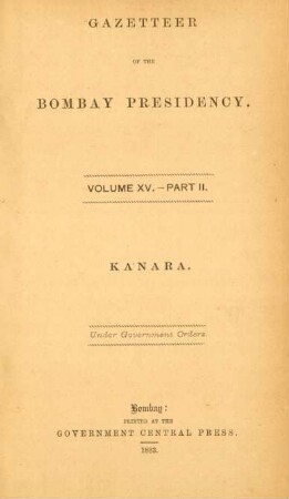 Vol. 15, Pt. 2: Kanara
