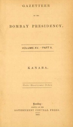 Vol. 15, Pt. 2: Kanara