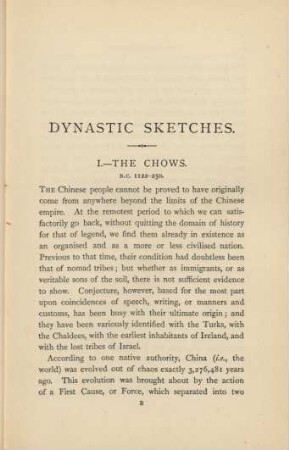 Dynastic sketches