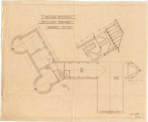 Seidl, Gabriel von; Steinach; Schlossneubau - Torbau Ost, 1. OG (Grundriss, Schnitt)