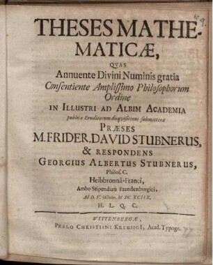 Theses Mathematicae