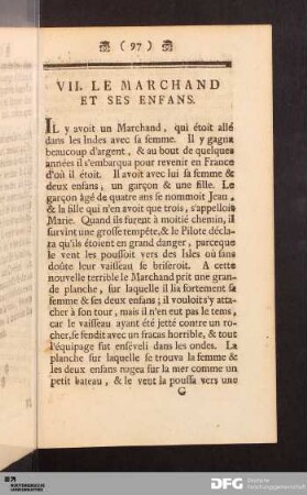 VII. Le Marchand Et Ses Enfans