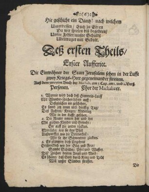 Deß ersten Theils/ Erster - Fünffter Aufftritt