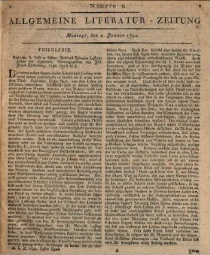 Allgemeine Literatur-Zeitung : ALZ ; auf das Jahr .... 1792,1, 1792, 1