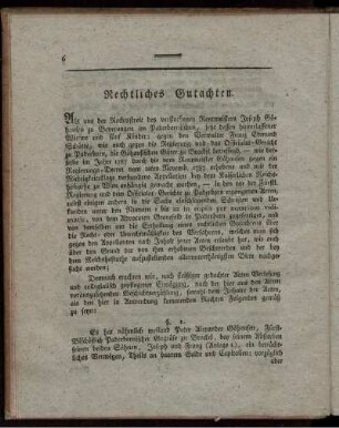 Rechtliches Gutachten.