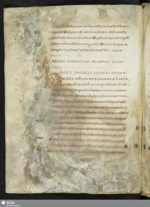 Incipit Prologus Secundum Iohannem