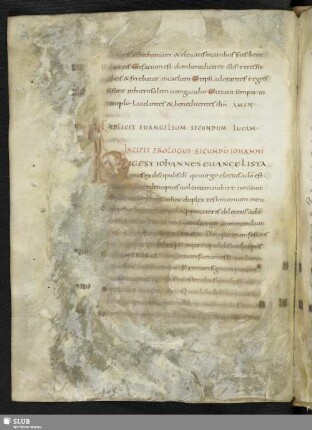 Incipit Prologus Secundum Iohannem