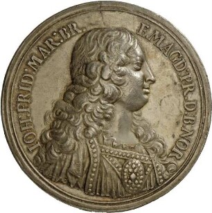 Medaille von Johann Georg Breuer auf Markgraf Johann Friedrich von Brandenburg-Ansbach, um 1679