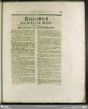 Verzeichniß der in diesem Werke angeführten Schriftsteller und Reisebeschreiber