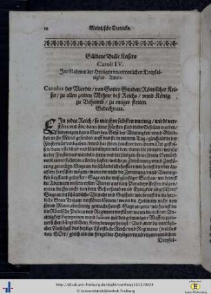 Goldene Bulle des Keisers Caroli IV.