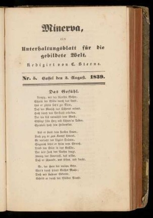 Minerva, Nr. 5, 3. August 1839