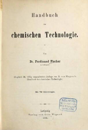 Handbuch der chemischen Technologie