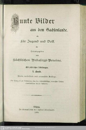 1: Bunte Bilder aus dem Sachsenlande : für Jugend und Volk