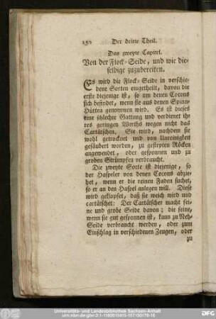 Das zweyte Capitel. Von der Flock-Seide, und wie dieselbige zuzubereiten.