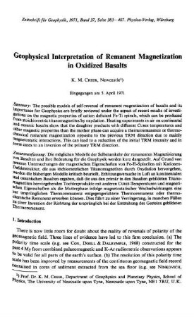 Geophysical interpretation of remanent magnetization in oxidized basalts