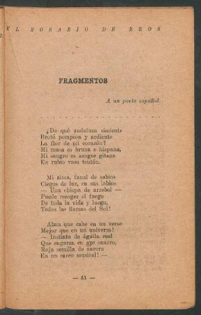 Fragmentos : A un poeta español