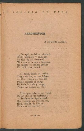 Fragmentos : A un poeta español