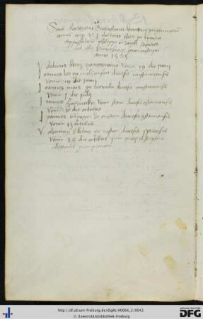 [fol. 20] Rektorat Sebastian Derrer 1525
