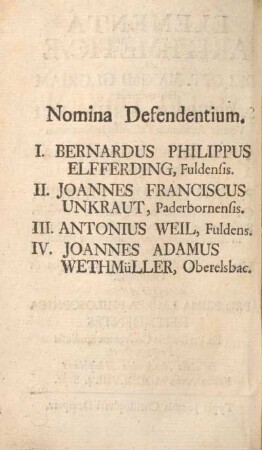 Nomina Defendentium.