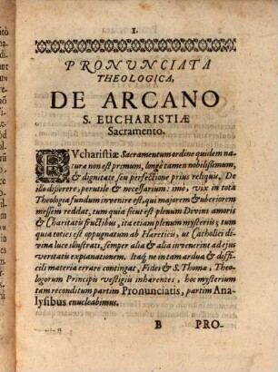 Panis divinus, s. de arcano s. eucharistiae sacramento, pronunciata