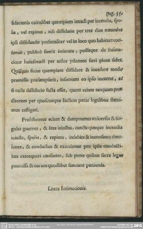 Litera Intimacionis [Cap. XVIII.]