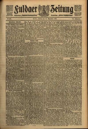 Zweite Ausgabe vom Freitag, den 10. Dezember 1909.