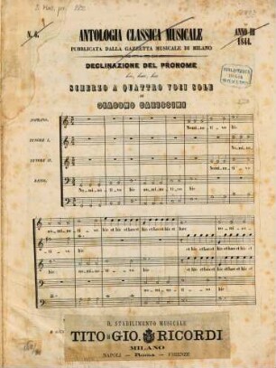 Declinazione del pronome hic, haec, hoc : scherzo a 4 voci sole