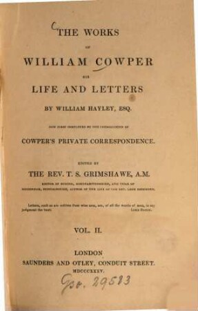 The works of William Cowper. Vol. 2