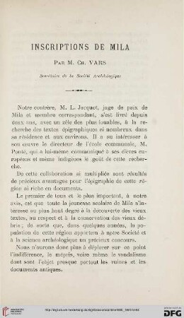 Sér. 3: Inscriptions de Mila