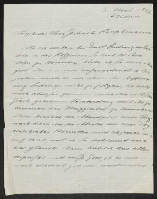 Brief von Käthe Kollwitz an Gerhart Hauptmann