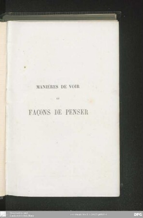 Manières de voir et façons de penser : précédé d'une étude sur Gavarni par Charles Yriarte ; œuvre posthume
