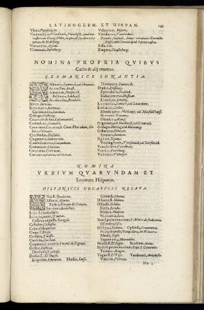Nomina Urbium Quarundam et Locorum Hispaniae, Hispanicis Vocabulis Relata