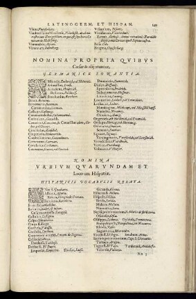 Nomina Urbium Quarundam et Locorum Hispaniae, Hispanicis Vocabulis Relata
