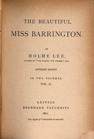 The beautiful Miss Barrington : in 2 vol., 2