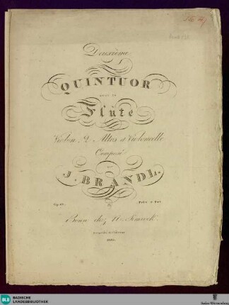 Deuxième Quintuor pour la flute, violon, deux altos et basse : op. 60