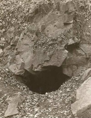 Mittelsächsisches Bergland. Rochsburg. Jungfernhöhle. Höhleneingang