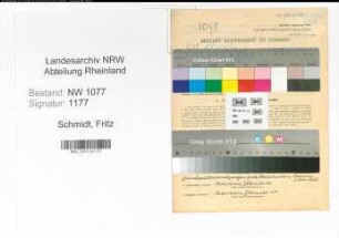 Entnazifizierung Fritz Schmidt , geb. 30.07.1894 (Polizist)