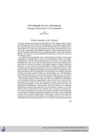 Pulverdämpfe bei der Auferstehung. Freiburger Passionsspiele im 20. Jahrhundert.