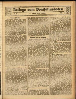 Zweite Ausgabe vom Sonntag, den 08. Dezember 1912.