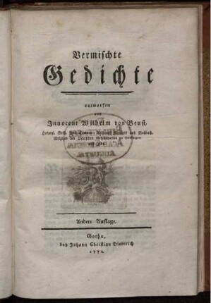 Vermischte Gedichte