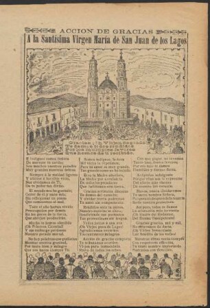 Á la santísima virgen María de San Juan de los Lagos : acción de gracias