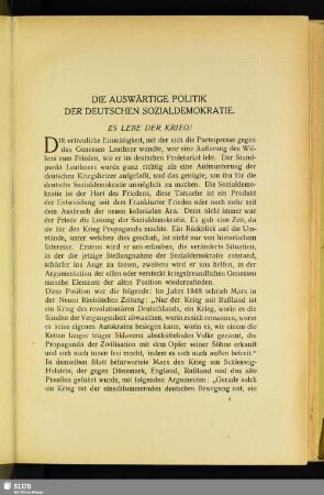 Die Auswärtige Politik Der Deutschen Sozialdemokratie