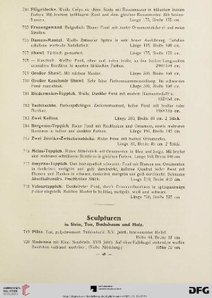 Sculpturen in Stein, Ton, Buchsbaum und Holz (Nr. 719-739)